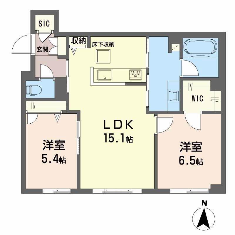 シャーメゾン野田レジデンス(2LDK/1階)の間取り写真