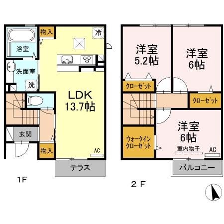 サンハートピアＡ棟(3LDK)の間取り写真