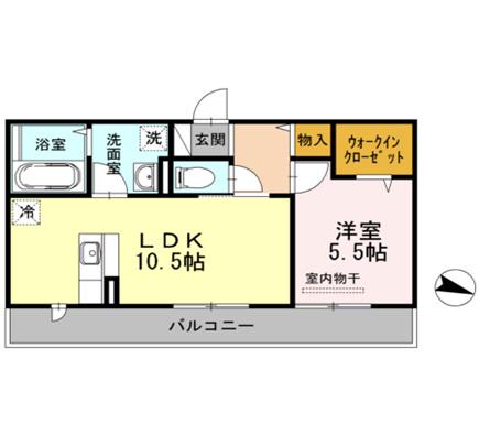メナージュ(1LDK/3階)の間取り写真