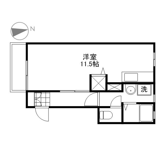 コーポ時岡(ワンルーム/1階)の間取り写真