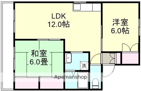 セジュール宮原B棟(2LDK/2階)の間取り写真