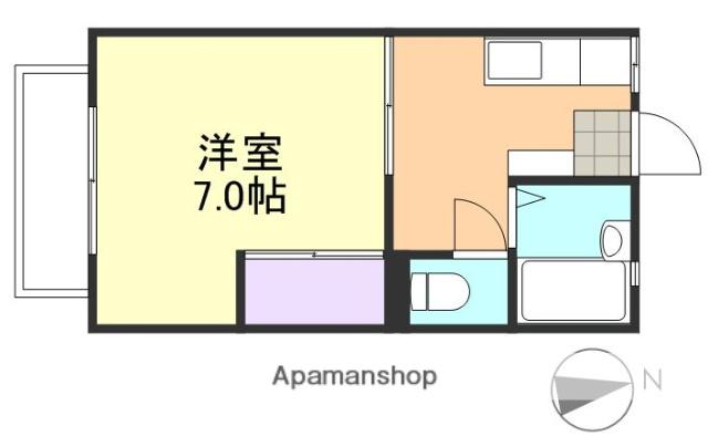 メゾンエポックB棟(1K/2階)の間取り写真