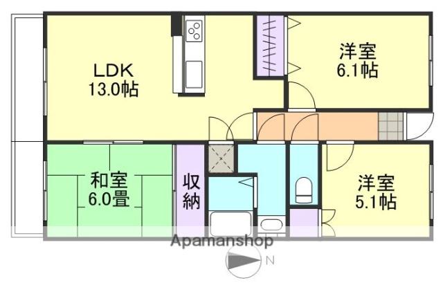 クレストール(3LDK/2階)の間取り写真