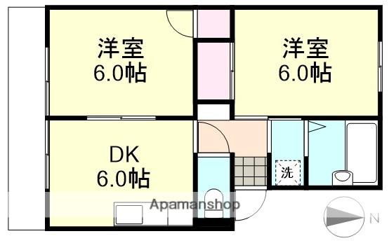 プレジール富井A棟(2DK/1階)の間取り写真