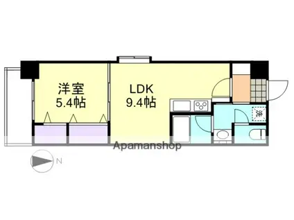 COCO白楽町(1LDK/5階)の間取り写真