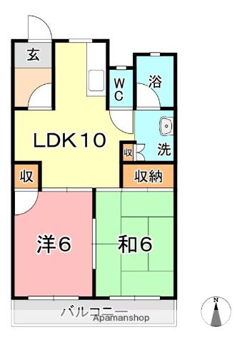駅前ビル(2LDK/3階)の間取り写真