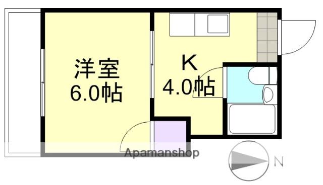 マンションみふねNO.6(1K/3階)の間取り写真