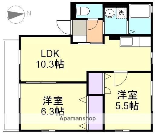 コーポ・レザン(2LDK/1階)の間取り写真