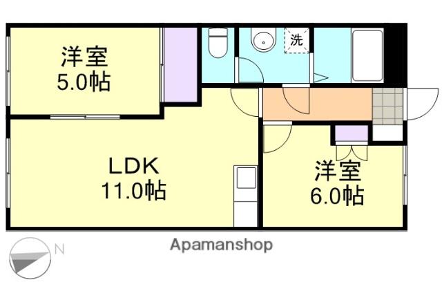 エポックタウン(2LDK/1階)の間取り写真