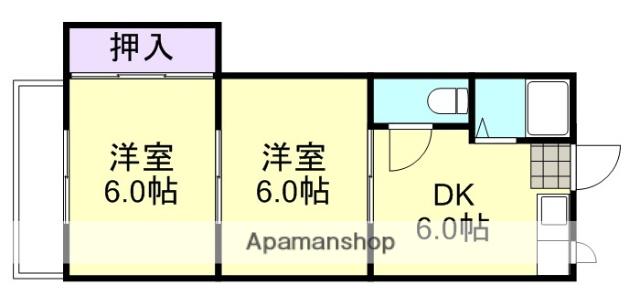 泉コーポ(2DK/2階)の間取り写真