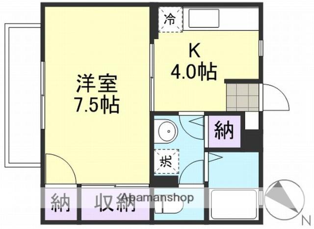 リビエール倉敷C棟(1K/2階)の間取り写真