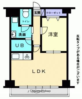 敷島ビル(1LDK/6階)の間取り写真