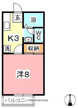 ラ・クプル93(1K/2階)の間取り写真