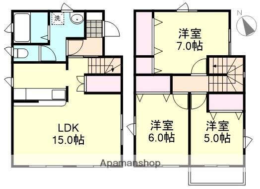 水島臨海鉄道 倉敷市駅 徒歩23分 2階建 築12年(3LDK)の間取り写真