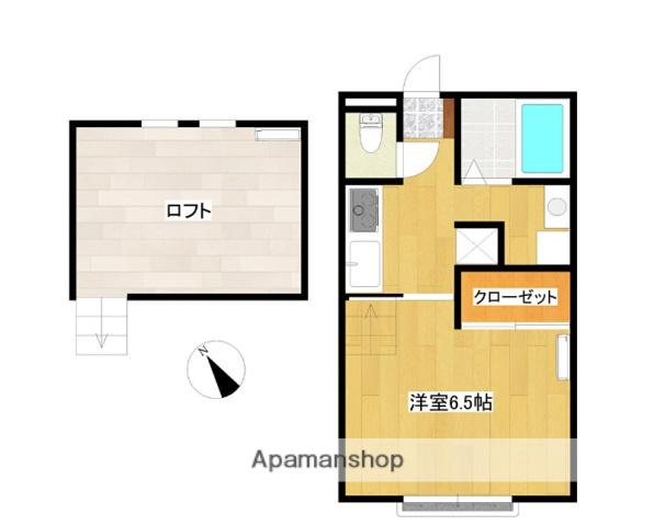 SOLEIL倉敷川(1K/2階)の間取り写真