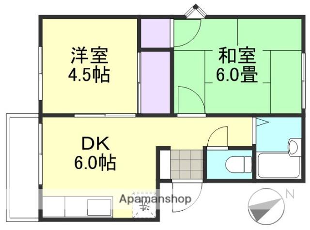 ファミール貝原A(2DK/2階)の間取り写真