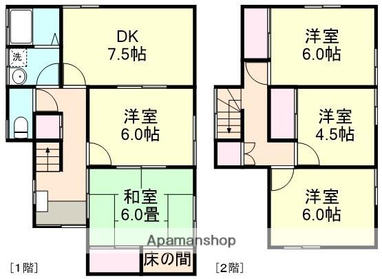水島臨海鉄道 西富井駅 徒歩28分 2階建 築46年(5DK)の間取り写真
