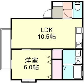 バラティエ(1LDK/2階)の間取り写真