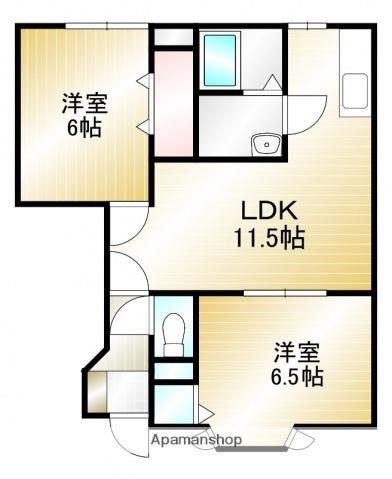 シャルマン・ディオB(2LDK/1階)の間取り写真