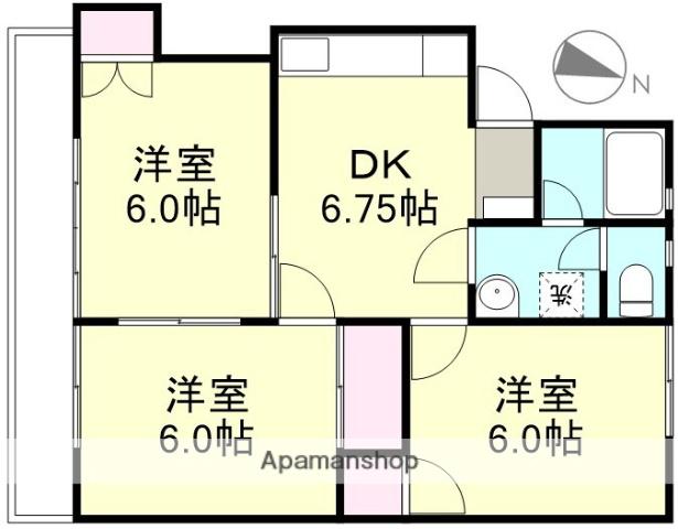 サンパレスフジタ(3DK/1階)の間取り写真