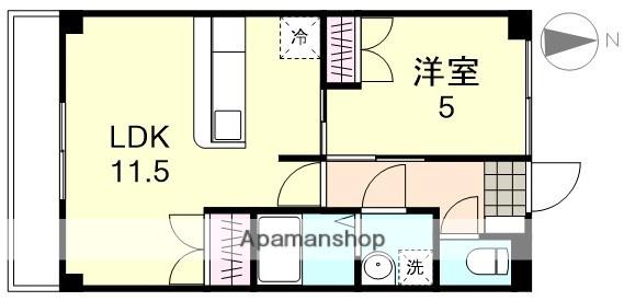 ロイヤル藤Ⅱ(1LDK/1階)の間取り写真