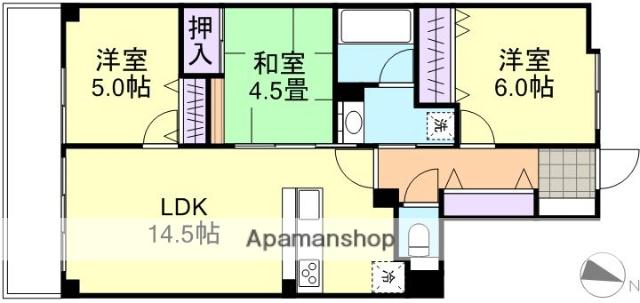 アルファスマート倉敷羽島(3LDK/4階)の間取り写真