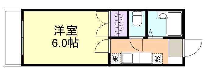 エトワール21船穂A(1K/4階)の間取り写真