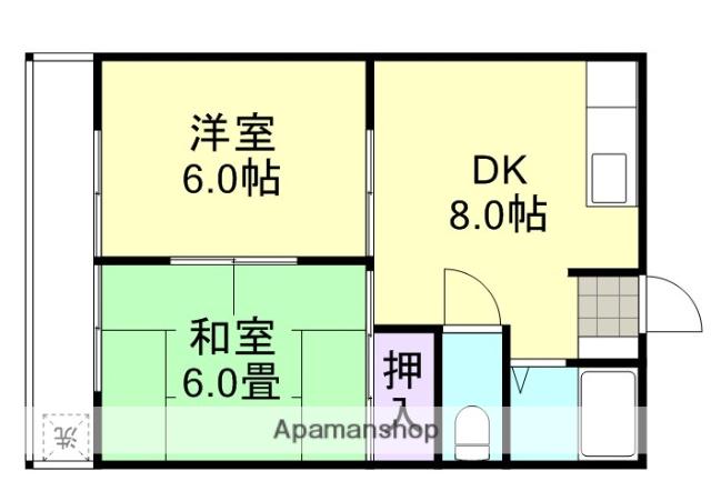 ハイツクレア(2DK/3階)の間取り写真