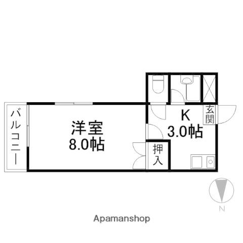 TMⅡマンション(1K/4階)の間取り写真