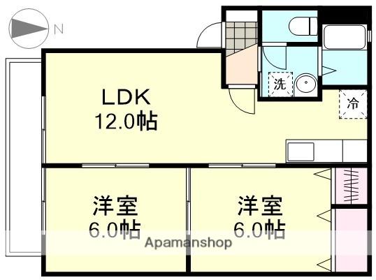 ゴールドクレスト(2LDK/2階)の間取り写真