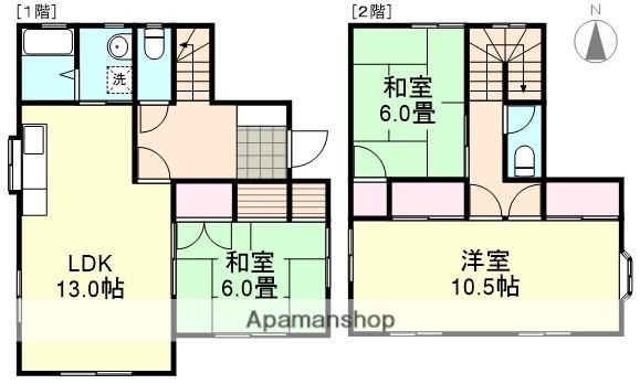 水島臨海鉄道 球場前駅(岡山) 徒歩17分 2階建 築33年(3LDK)の間取り写真