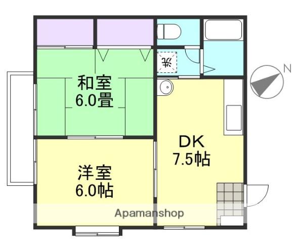 コーポマムB棟(2DK/2階)の間取り写真