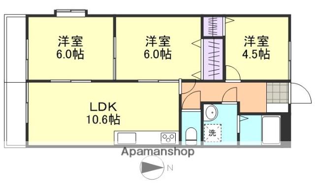 オアシス壱番館(3LDK/2階)の間取り写真