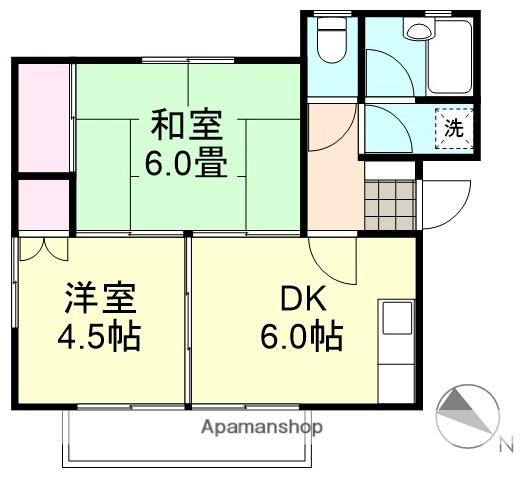 コアSK(2DK/1階)の間取り写真