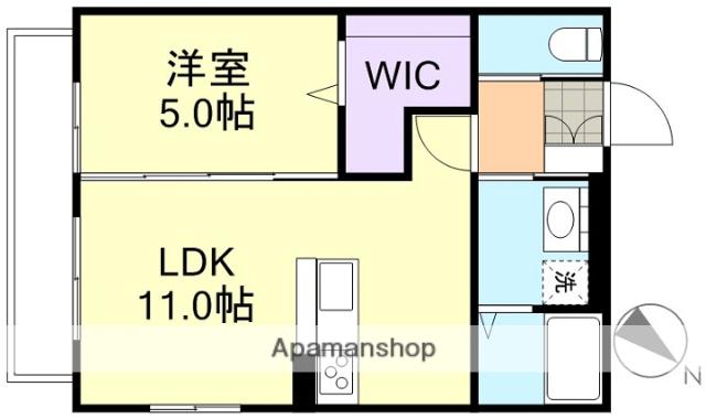 コーポアイビーⅡ(1LDK/1階)の間取り写真