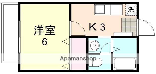 ラ・コンテ倉敷(1K/2階)の間取り写真