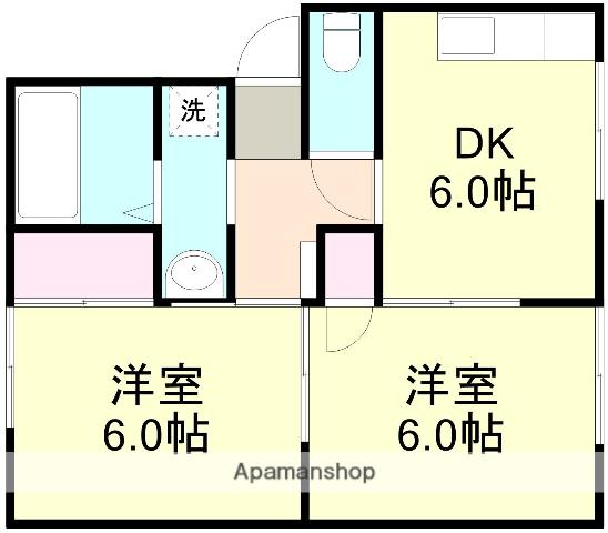 プレセジュール日吉(2DK/1階)の間取り写真