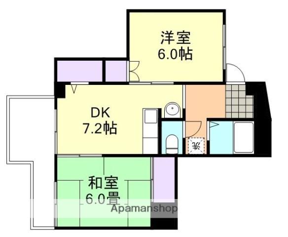ガーディニア倉敷(2DK/3階)の間取り写真