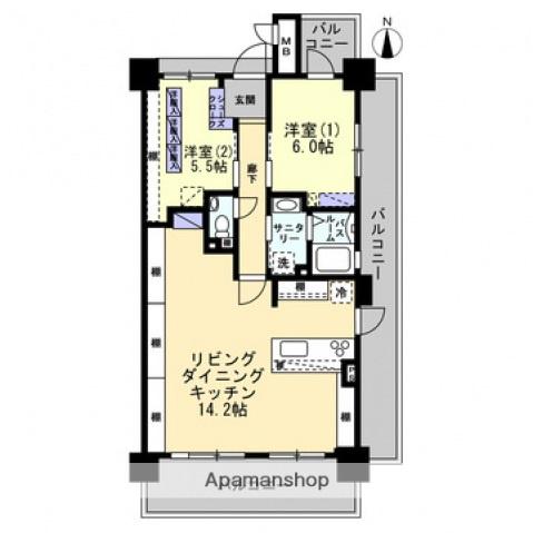 アルファライフ倉敷白壁通(1SLDK/10階)の間取り写真