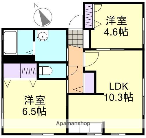 プレミアムコートB棟(2LDK/1階)の間取り写真
