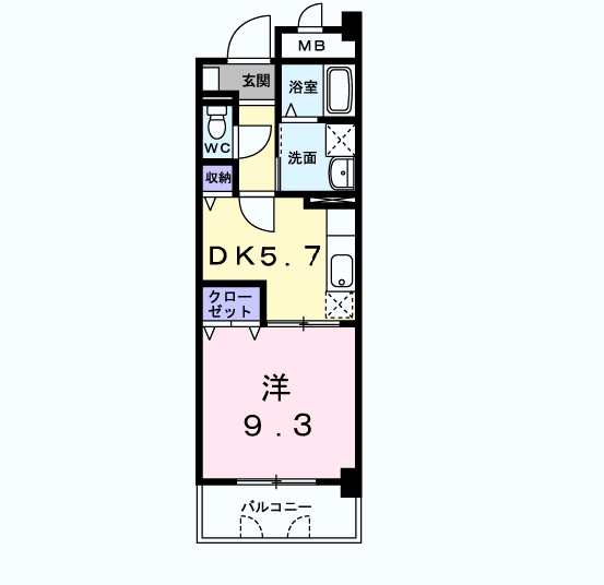サンフォレスタ上道(1DK/3階)の間取り写真