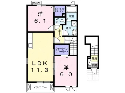 ブルーム-ン(2LDK/2階)の間取り写真