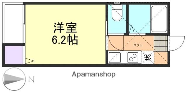 さんさん館D棟(1K/1階)の間取り写真