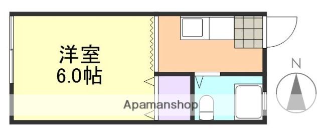 VENT VERT A棟(1K/2階)の間取り写真