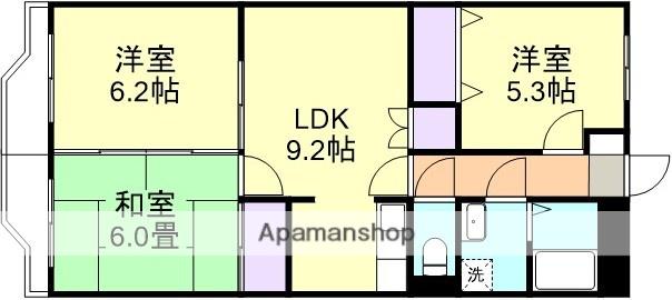 アップフィールド(3DK/1階)の間取り写真