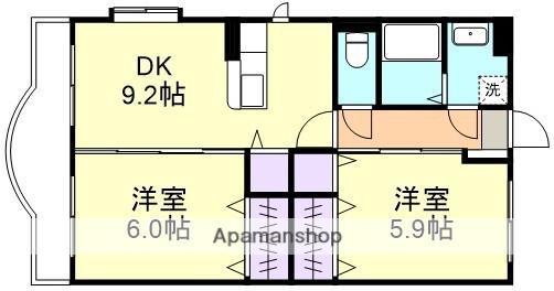 リュミエール(2DK/1階)の間取り写真
