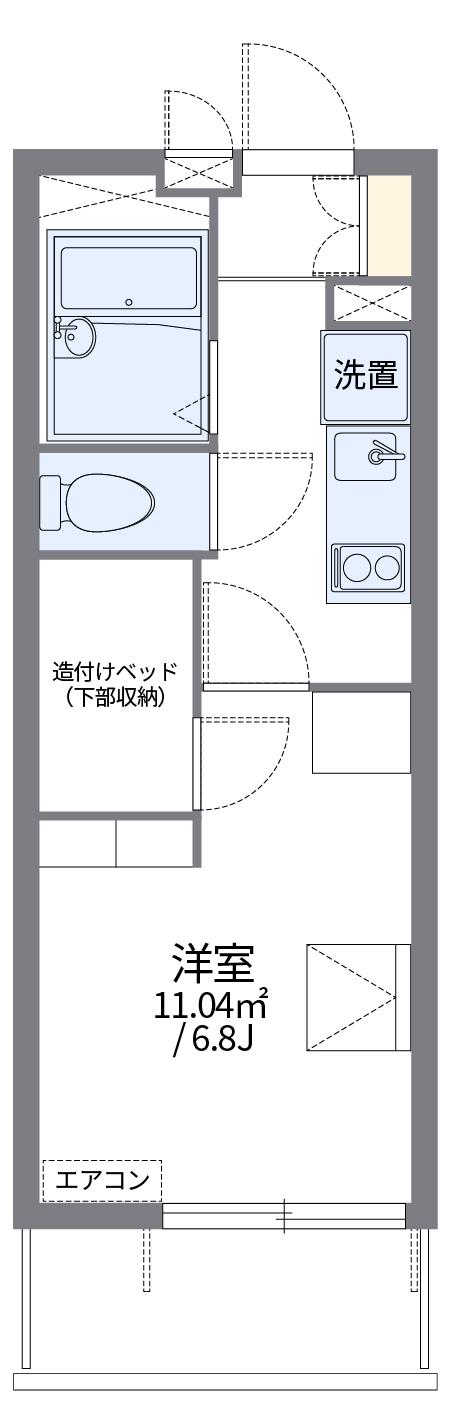 レオパレスサンフラワー中庄(1K/3階)の間取り写真