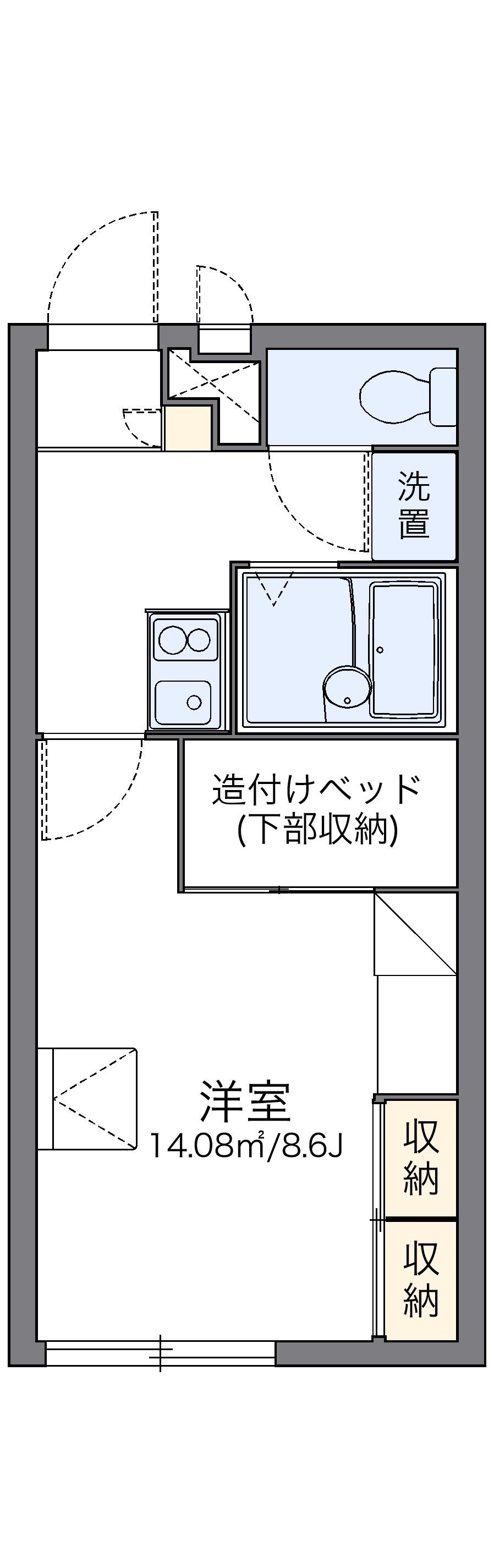 レオパレスVILLACREST(1K/1階)の間取り写真