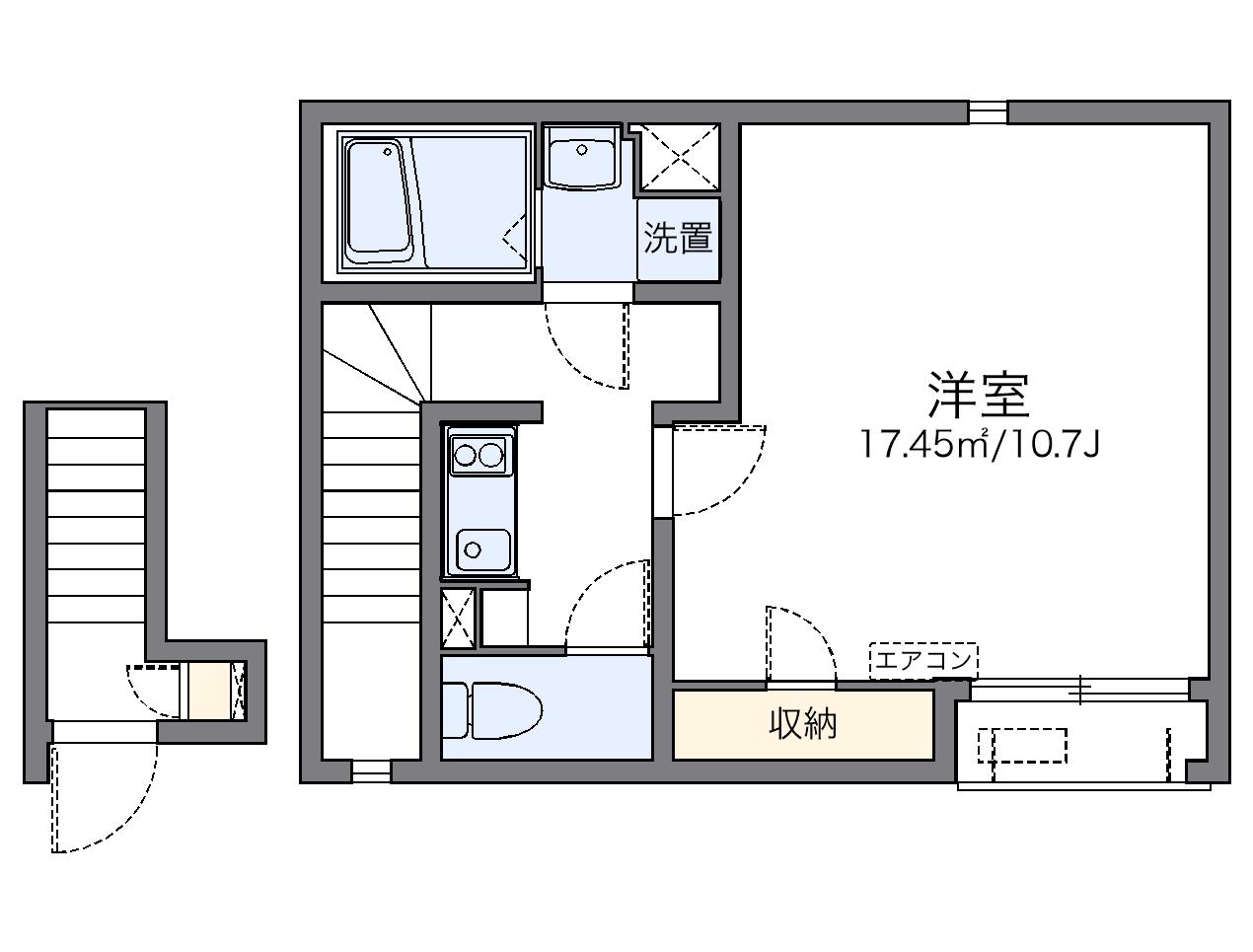 レオネクストカワセミ(1K/2階)の間取り写真