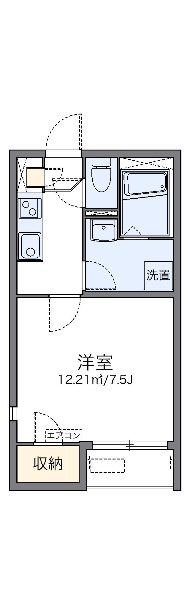 レオネクストTSUBAKI(1K/1階)の間取り写真